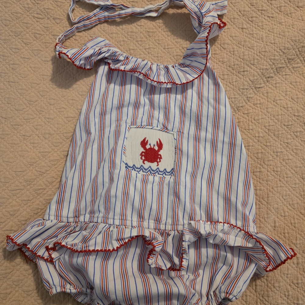 Striped Red and White Kids One Piece